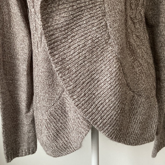 Karen Scott Open Front Brown Long Sleeve Knit Cardigan - Picture 4 of 10